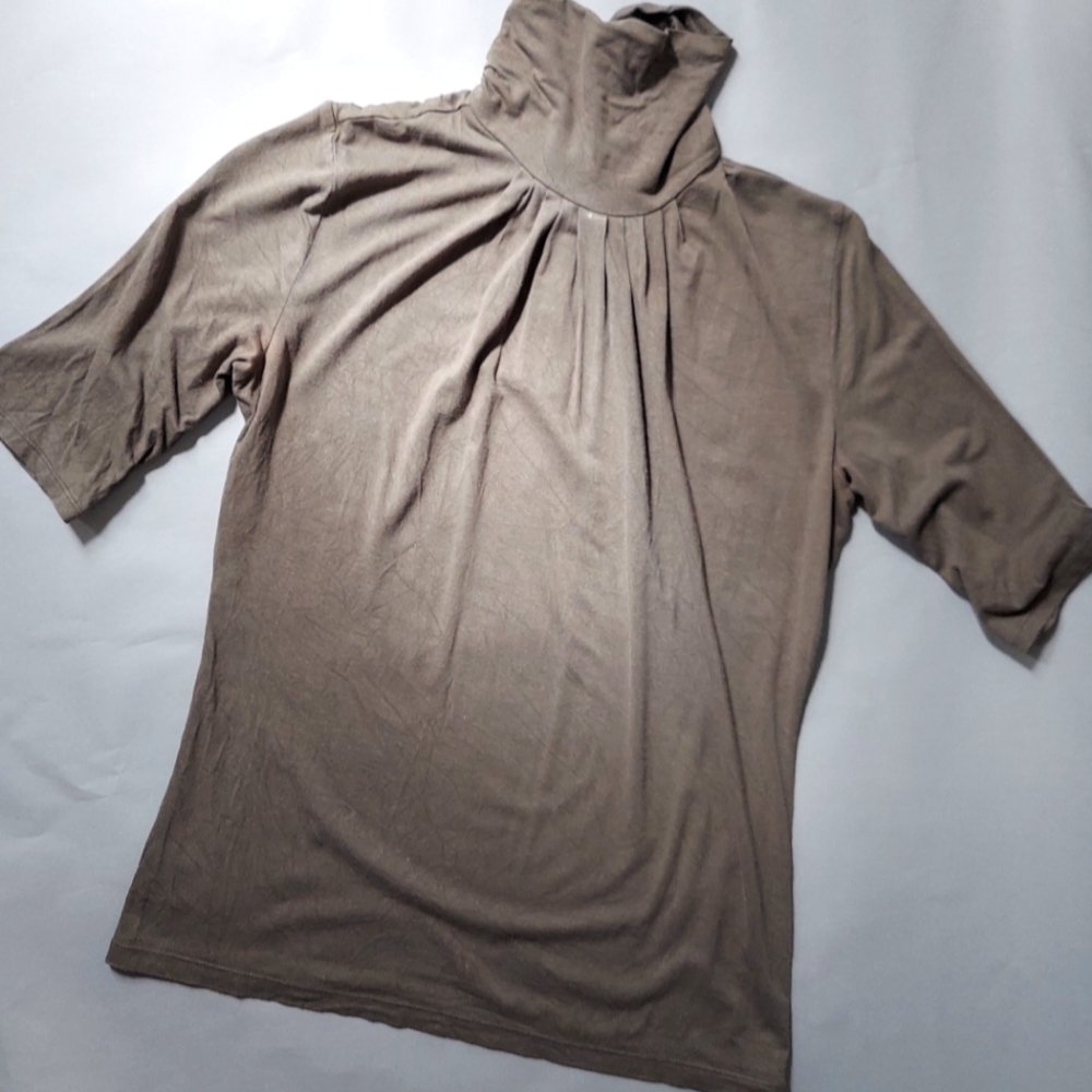 BANANA REPUBLIC Large, Gray scale Rayon Turtleneck